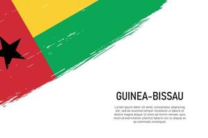 Grunge styled brush stroke background with flag of Guinea-Bissau vector