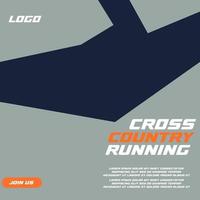 cross country running sports media post vector