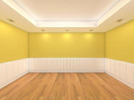 empty room yellow color wall photo