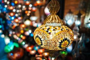 Beautiful turkish mosaic lamps photo