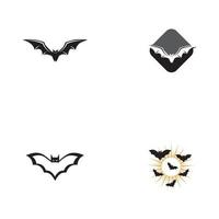 bat open wings flying concept elements icon vector