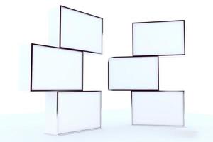 marco de aluminio de pantalla de caja en blanco foto