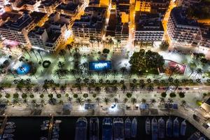 Beautiful aerial view on coast of the night city photo