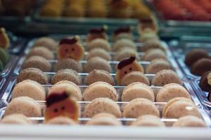 A close-up of a sweet biscuit round shape, photo