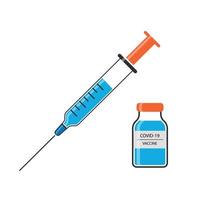 Syringe with needle and vaccination vial, Vaccine injection for your design vector