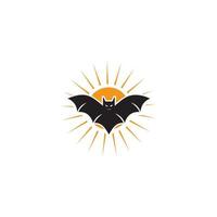 bat open wings flying concept elements icon vector