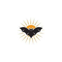 bat open wings flying concept elements icon vector