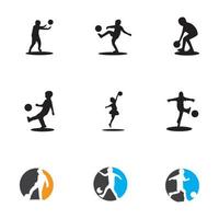 kids silhouettes concept playing with balls vector