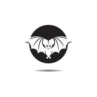 bat open wings flying concept elements icon vector