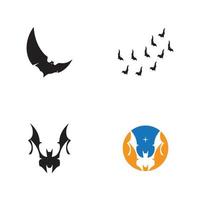 bat open wings flying concept elements icon vector