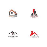 diseño de logotipo de propiedad inmobiliaria y construcción para el signo corporativo de negocios. vector