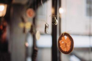 Decorated restaurant window photo