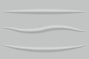 Set of black shadow effect. Template for wrinkle page template for your design vector