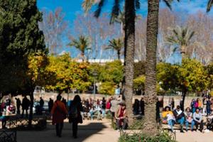 People are resting in the park photo