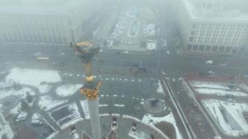 Statue of Berehynia on the top of Independence Monument in Kiev, Ukraine photo