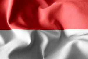 3d rendering waving silk flag of Indonesia photo