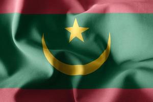Bandera de seda que agita realista 3d de mauritania foto
