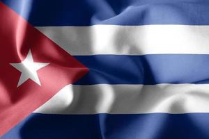 3d realistic waving silk flag of Cuba photo