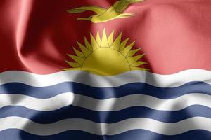 3d realistic waving silk flag of Kiribati photo