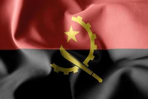 Bandera de seda que agita realista 3d de angola foto