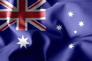 3d realistic waving silk flag of Australia photo