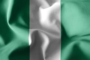 3d realistic waving silk flag of Nigeria photo