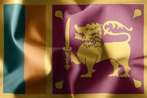 3d rendering waving silk flag of Sri Lanka photo