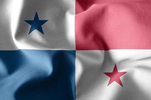 3d realistic waving silk flag of Panama photo