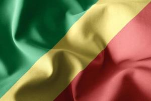 3d realistic waving silk flag of Republic Congo photo