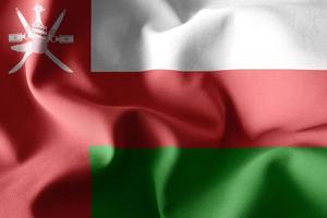 3d rendering waving silk flag of Oman photo