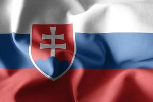 3d rendering waving silk flag of Slovakia photo