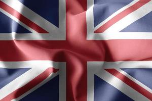 3d rendering waving silk flag of United Kingdom photo