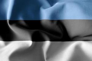 3d rendering waving silk flag of Estonia photo