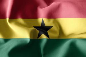 3d realistic waving silk flag of Ghana photo