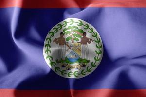 3d realistic waving silk flag of Belize photo