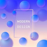 Abstract dynamic background with colorful 3d spheres.Vector template with gradients of blue pink purple balls. Geometric futuristic shapes for trendy banner or poster template vector