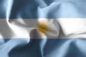 Bandera de seda que agita realista 3d de argentina foto