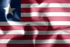 3d realistic waving silk flag of Liberia photo