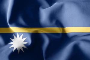 3d realistic waving silk flag of Nauru photo