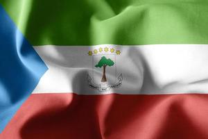 3d realistic waving silk flag of Equatorial Guinea photo