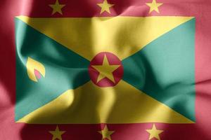 3d realistic waving silk flag of Grenada photo