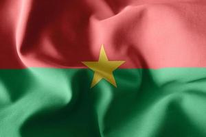 3d realistic waving silk flag of Burkina Faso photo