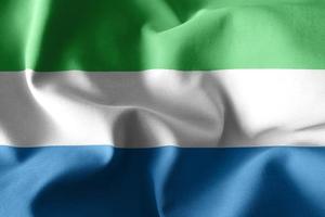 3d realistic waving silk flag of Sierra Leone photo