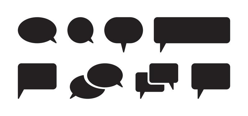Chat bubble and speech bubble set flat vector illustration.