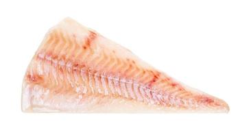 raw frozen fillet of cod fish isolated on white photo