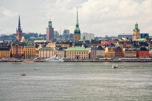 panorama of Stockholm city in autumn day, Sweden photo