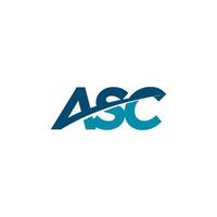 diseño de logotipo letra asc vector