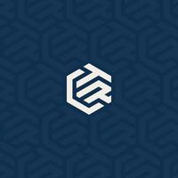 CTR or TRC hexagonal logo with background pattern design vector