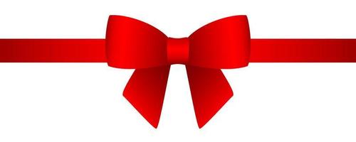 Red gift bow set for the holiday. Vector illustration