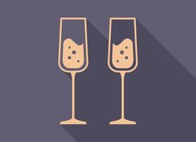 Abstract glasses of champagne, new year holiday - Vector